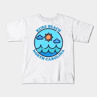 Kure Beach, NC Summertime Vacationing Ocean Skyline Kids T-Shirt